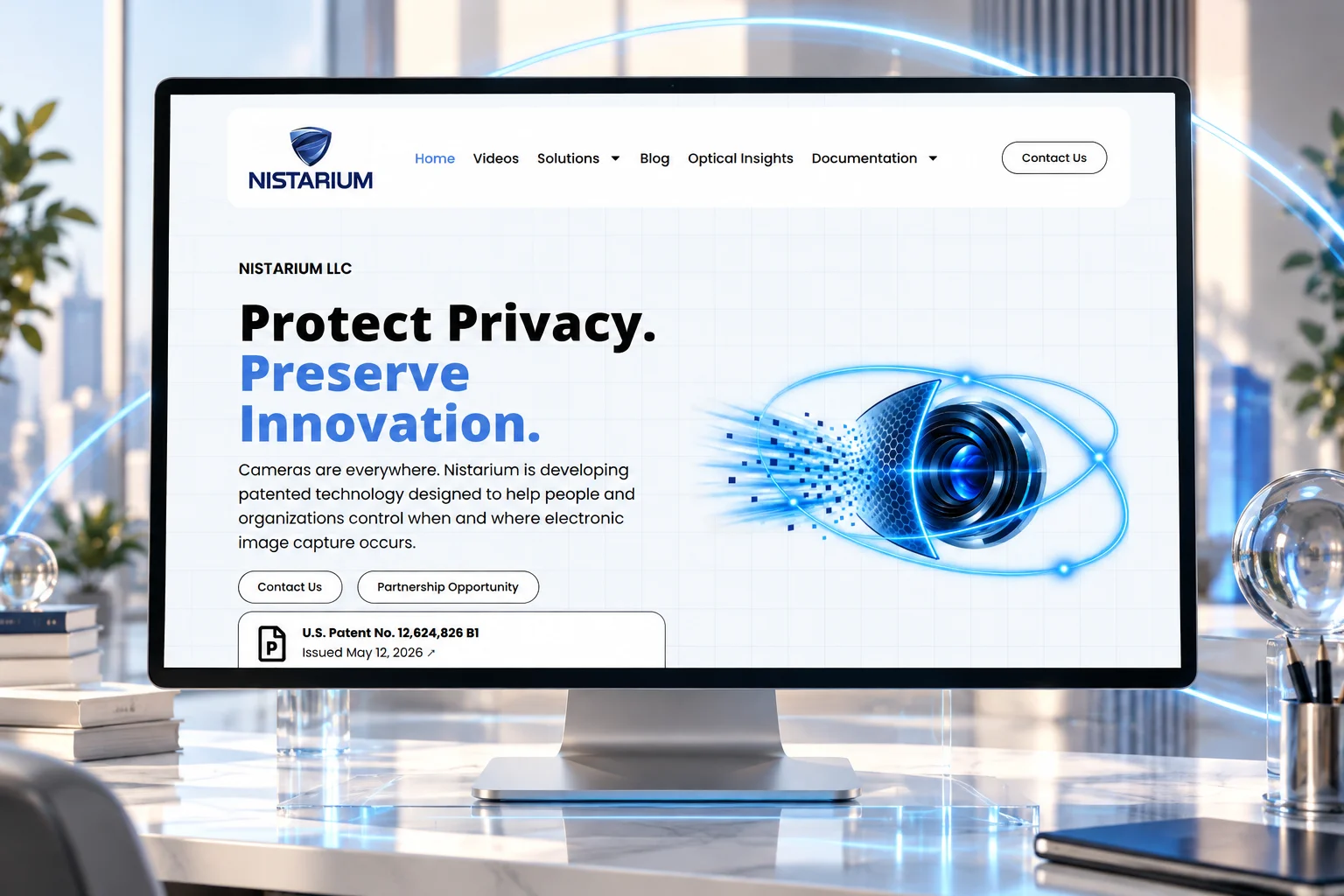 Nistarium — Optical Privacy Technology Website portfolio cover